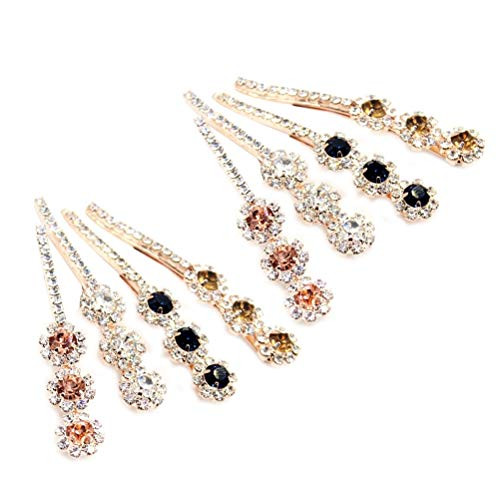 Lurrose 8Pcs Crystal Bobby Pins Vintage Hair Clips Giltter Rhinestone Barrettes Hair Pins for Ladies Girls Lurrose 8Pcs Crystal Bobby Pins Vintage Hair Clips Giltter Rhinestone Barrettes Hair Pins for Ladies Girls