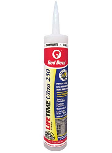 Red Devil 0777 Lifetime Ultra 230 Premium Elastomeric Acrylic Latex Sealant- 10.1 oz- Clear