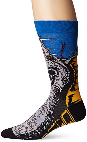 K. Bell Men's Pop Culture Slapstick Fun Novelty Crew Socks- Blue -Cabra Snake-- Shoe Size- 6-12