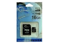 G.Skill 16GB Class 10 MicroSDHC Flash Card with SD Adapter -FF-TSDG16GA-C10-