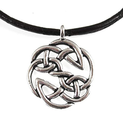 TierraCast Silver Plated Pewter Celtic Open Knot Pendant Charm 30mm -1-