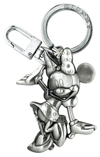 Disney Waving Minnie 2D Pewter Keyring-Multi-colored-1inch