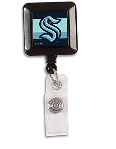 NHL Seattle Kraken Retractable Cord Badge Holder with Metal Clip