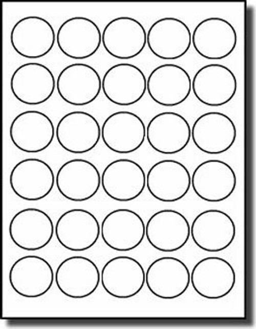 600 Label Outfitters Round White Laser Only Semi Gloss Labels 1-3/8inch Diameter-20 Sheets