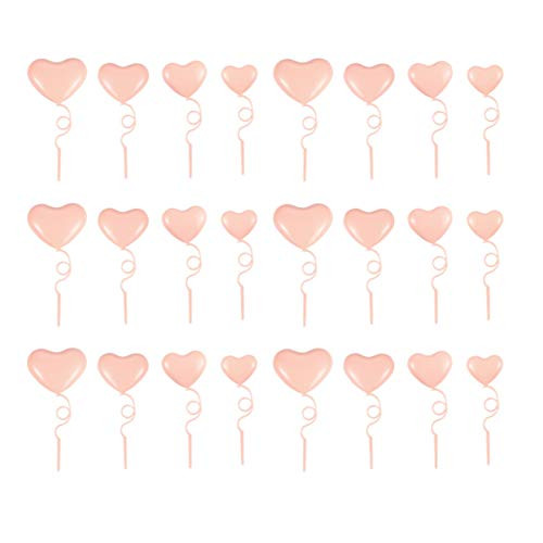 NUOBESTY 24pcs Heart Cake Toppers Cupcake Toppers Birthday Dessert Topper Cake Decoration Wedding Valentines Day Party Supplies -Orange- NUOBESTY 24pcs Heart Cake Toppers Cupcake Toppers Birthday Dessert Topper Cake Decoration Wedding Valentines Day Party Supplies -Orange-