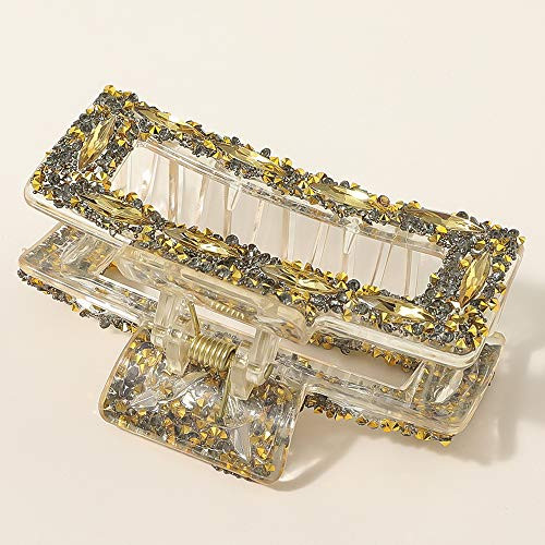 Fashion Girl Shiny Crystal Hair Claw Hairgrip Retro Rhinestone Hair Clips Geometric Hairpin Crab Jaw Barrettes Grips Clamps-Square-Gold- Fashion Girl Shiny Crystal Hair Claw Hairgrip Retro Rhinestone Hair Clips Geometric Hairpin Crab Jaw Barrettes Grips Clamps-Square-Gold-
