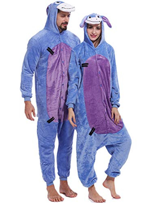 Adult Eeyore Donkey Onesies Pajamas Cosplay Animal Homewear Sleepwear Jumpsuit Costume Women Men Adult Eeyore Donkey Onesies Pajamas Cosplay Animal Homewear Sleepwear Jumpsuit Costume Women Men