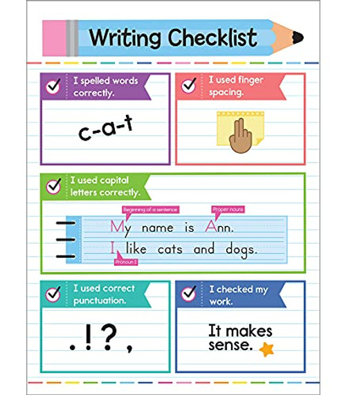 Carson Dellosa Writing Checklist ChartStudent Check Writing Guide for Editing and Revising- English Language Arts Homeschool or Classroom Decor -17inch x 22inch-