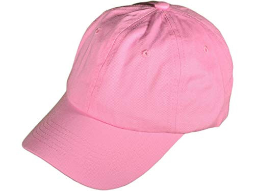 Windcatcher Plain Polo Style Cap for Men and Women Adjustable Buckle and Strap Dad Hat -Pink-