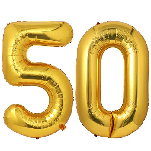 NUOBESTY 40inch Gold Number 50 Balloon-Jumbo Foil Helium Balloons for 50th Birthday Party Decor and 50th Anniversary Event NUOBESTY 40inch Gold Number 50 Balloon-Jumbo Foil Helium Balloons for 50th Birthday Party Decor and 50th Anniversary Event
