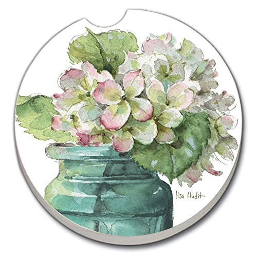 CounterArt Absorbent Stoneware Single Car Coaster- Flowers in Jar