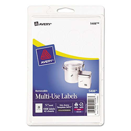 Avery Handwritten Removable ID Label - 0.75amp-quot- Length - Removable/Pack - White