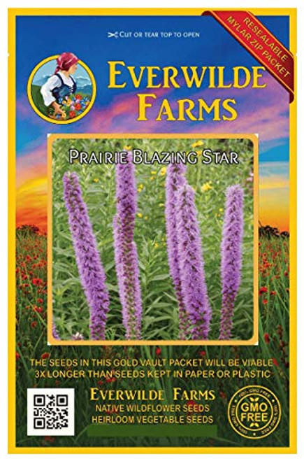 Everwilde Farms - 300 Prairie Blazing Star Native Wildflower Seeds - Gold Vault Jumbo Seed Packet