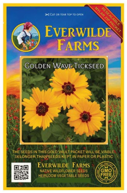 Everwilde Farms - 1000 Golden Wave Tickseed Native Wildflower Seeds - Gold Vault Jumbo Seed Packet Everwilde Farms - 1000 Golden Wave Tickseed Native Wildflower Seeds - Gold Vault Jumbo Seed Packet