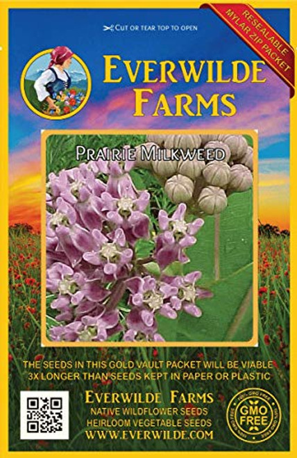 Everwilde Farms - 40 Prairie Milkweed Native Wildflower Seeds - Gold Vault Jumbo Seed Packet Everwilde Farms - 40 Prairie Milkweed Native Wildflower Seeds - Gold Vault Jumbo Seed Packet