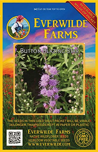 Everwilde Farms - 200 Button Blazing Star Native Wildflower Seeds - Gold Vault Jumbo Seed Packet