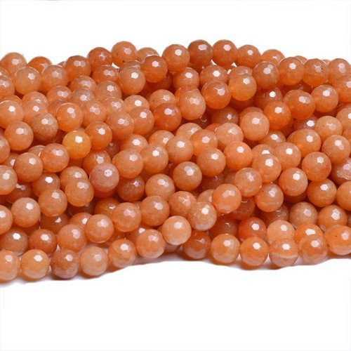 Orange Aventurine Beads Faceted Round 4mm Strand of 90Plus