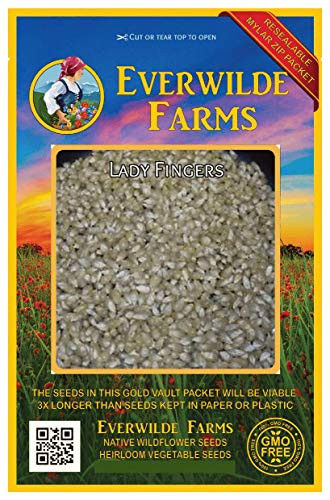 Everwilde Farms - 100 Lady Fingers Open Pollinated Corn Seeds - Gold Vault Jumbo Seed Packet