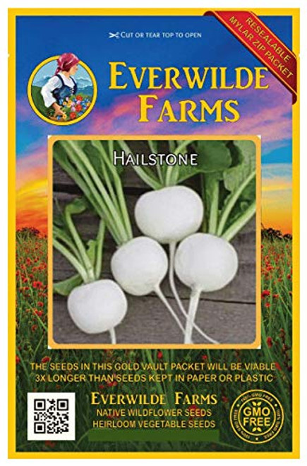 Everwilde Farms - 500 Hailstone Radish Seeds - Gold Vault Jumbo Seed Packet