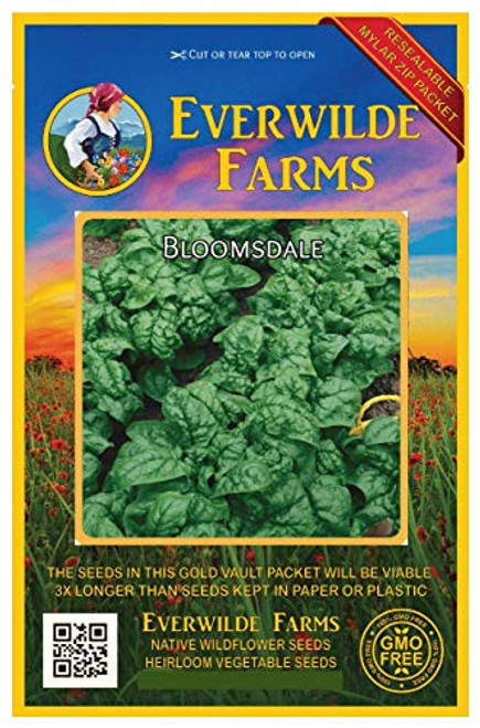 Everwilde Farms - 500 Bloomsdale Spinach Seeds - Gold Vault Jumbo Seed Packet