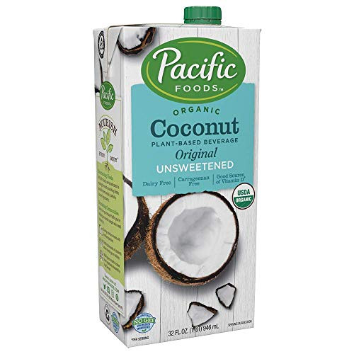 Pacific Foods Coconut Milk- Unsweetened Original- Shelf Stable- Plant-Based- Vegan- Non GMO- 32 Fl Oz -Pack of 1-