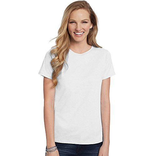 Hanes Women's Relaxed Fit Jersey ComfortSof Crewneck T-Shirt_White_2XL