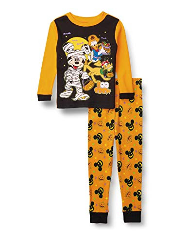 Disney Kids' Minnie and Mickey Seasonal Snug Fit Cotton Pajamas- Boo Crew- 2T