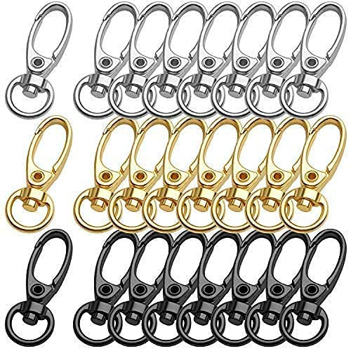 Lobster Claw Clasp-60Pcs Metal Swivel Lanyard Snap Hook Swivel Clasps Keychain Clip Hook for Keychain Key Ring Crafts