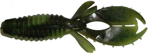 Big Bite Baits 3-Inch Yo Mama Lures-Pack of 10 -Green Pumpkin Chart Swirl-