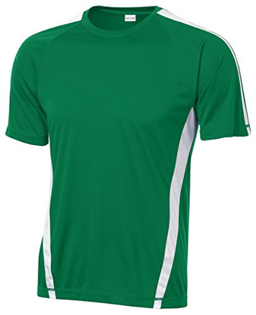 Sport-Tek Colorblock Competitor Tee>L Kelly Green/White ST351