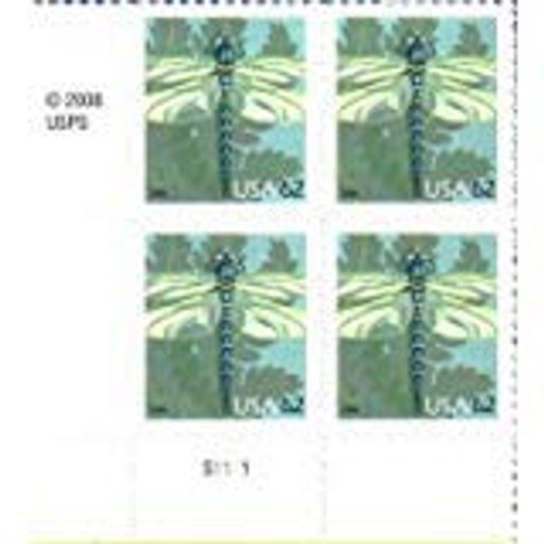 2008 DRAGONFLY 4267 Plate Block of 4 x 62 cents US Postage Stamps 2008 DRAGONFLY 4267 Plate Block of 4 x 62 cents US Postage Stamps
