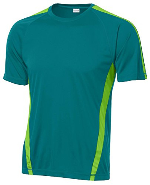 Sport-Tek Men's Colorblock PosiCharge Competitor Tee L Tropic Blue/Lime Shock