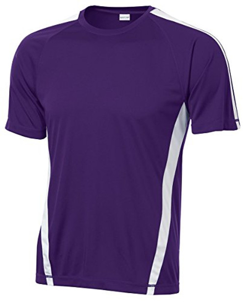 SPORT-TEK Men's Colorblock PosiCharge Competitor Tee XL Purple/White