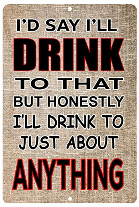 Rogue River Tactical Funny Beer Alcohol Sign Metal Tin Sign Home Bar Kitchen Drink to Anything