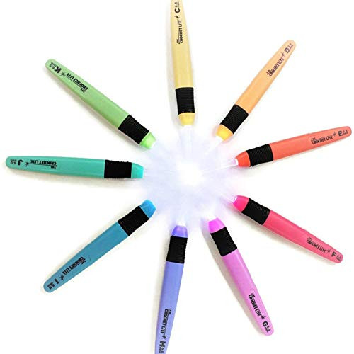 Led Crochet Hooks with Ergonomic Comfortable Handles Light Up Knitting Needles Weave Sewing Lot Craft 9 Sizes 2.5mm-6.5mm 6.5mm