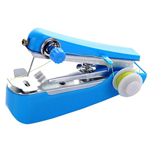 Portable Sewing Machine- Cordless Mini Handheld Sewing Machine Electric Stitch Household Tool Electric Sewing Machine for Fabric- Clothing- Kids Cloth- Home Travel Use -Blue- Portable Sewing Machine- Cordless Mini Handheld Sewing Machine Electric Stitch Household Tool Electric Sewing Machine for Fabric- Clothing- Kids Cloth- Home Travel Use -Blue-