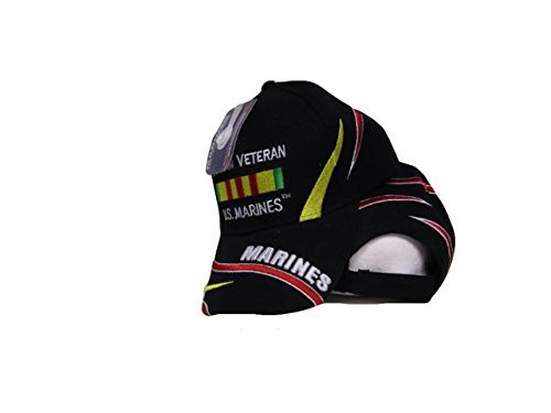 mws Vietnam Vet Veteran Ribbon U.S. Marines Marine Corps Black Cap Hat W2-02-B mws Vietnam Vet Veteran Ribbon U.S. Marines Marine Corps Black Cap Hat W2-02-B