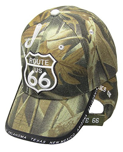 AES Route 66 Rte 66 Get Your Kicks State Highway Camouflage Embroidered Cap Hat -TW-