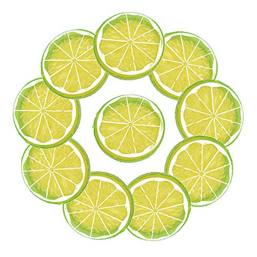 10PCS Fake Lemon Block Photography Props- Artificial Lemon Slice- Simulation Fruit Fake Limes Chips- Lemon Slices Blocks-Lemon Slice-Green-