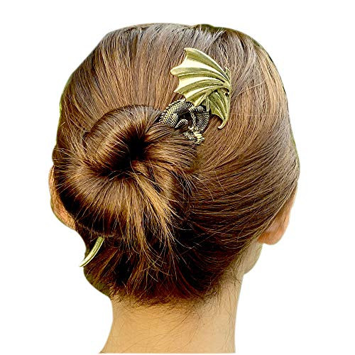 Viking Celtic Hair Clips Hairpin-Dragon Hair Sticks Ladies Hair Accessories for Long Hair Slide Pin Irish Hairstick Celtic Knot Viking Jewelry -Dra-