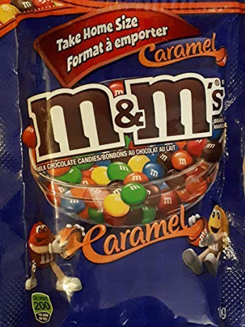 M and M's Caramel Milk Chocolate Candies- 185g/6.5oz Bag- -Imported from Canada-