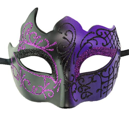 Coolwife Masquerade Mask Vintage Venetian Greek Roman Party Mardi Gras Masks -A Black Purple- Coolwife Masquerade Mask Vintage Venetian Greek Roman Party Mardi Gras Masks -A Black Purple-