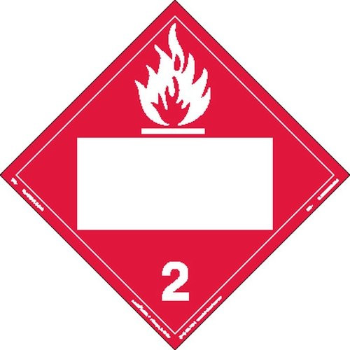 Labelmaster ZT8 Flammable Gas Hazmat Placard, Blank, Tagboard (Pack of 25)