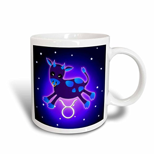 3dRose Cute Astrology Taurus Zodiac Sign Bull Ceramic Mug, 15-Ounce