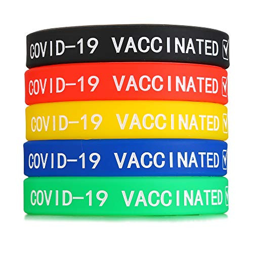 Hisatan 5Pcs Vaccinated Silicone Wristbands-Vaccinated COVID-19 Bracelets for Vaccination Confirmation Vaccinated Against Covid 19-Support for Science Doctor Hisatan 5Pcs Vaccinated Silicone Wristbands-Vaccinated COVID-19 Bracelets for Vaccination Confirmation Vaccinated Against Covid 19-Support for Science Doctor