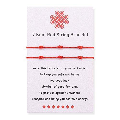 BOCHOI 7 Knots Red String Bracelets Kabbalah Protection Amulet Good Luck Ojo Pulsera Handmade Thread Bracelet for Women Men Boyfriend Girlfriend Mother Daughter Best Friend Boys Girls Couples Teen Family BOCHOI 7 Knots Red String Bracelets Kabbalah Protection Amulet Good Luck Ojo Pulsera Handmade Thread Bracelet for Women Men Boyfriend Girlfriend Mother Daughter Best Friend Boys Girls Couples Teen Family