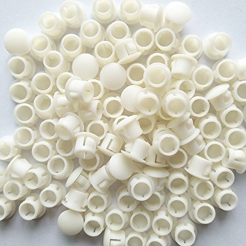 YEJI 50PCS 3/13inch- 6mm- 0.23in Panel Plugs Hole Plugs -Mounting Hole- 5.8-6.0mm-- Plastic Flush Type Hole Plugs- Home Furniture Fastener- Plastic Pipe Choke Plug- White Color