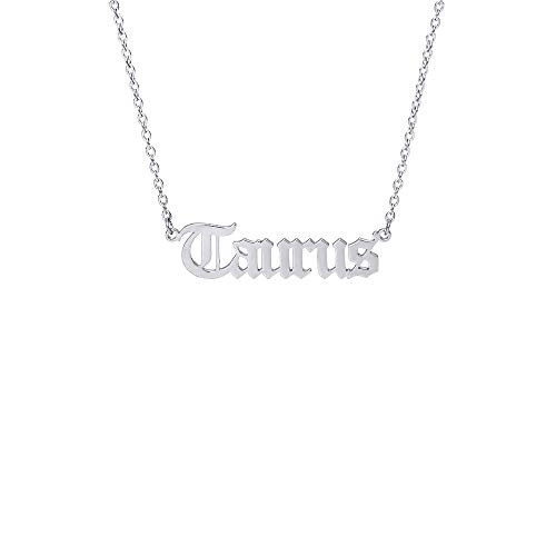 Zodiac Sign Necklaces for Women Constellation Necklace Astrology Jewelry Old English Necklace 18k Gold Plated Friendship Necklace Jewelry Gift 14.2Plus2.75inch -W- silver taurus necklace -4.2-5.20-- Zodiac Sign Necklaces for Women Constellation Necklace Astrology Jewelry Old English Necklace 18k Gold Plated Friendship Necklace Jewelry Gift 14.2Plus2.75inch -W- silver taurus necklace -4.2-5.20--