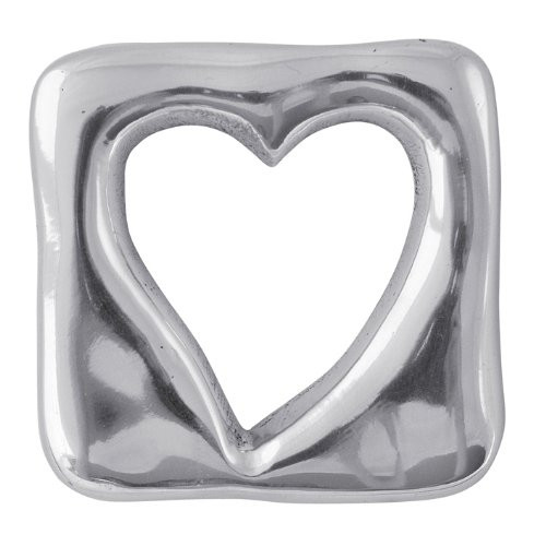 MARIPOSA Open Heart Napkin Weight, Silver