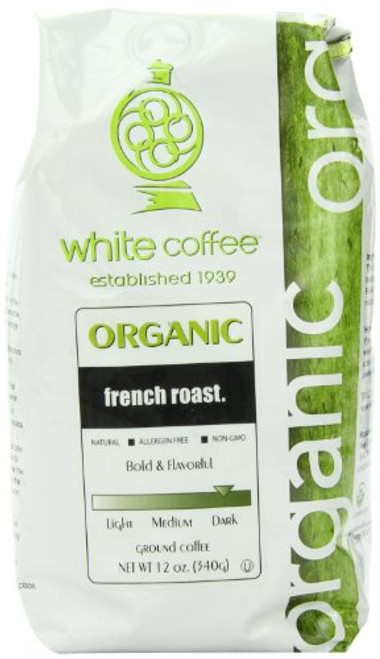 White Coffee Organic Ground Coffee, French Roast, 12 Ounce White Coffee Organic Ground Coffee, French Roast, 12 Ounce
